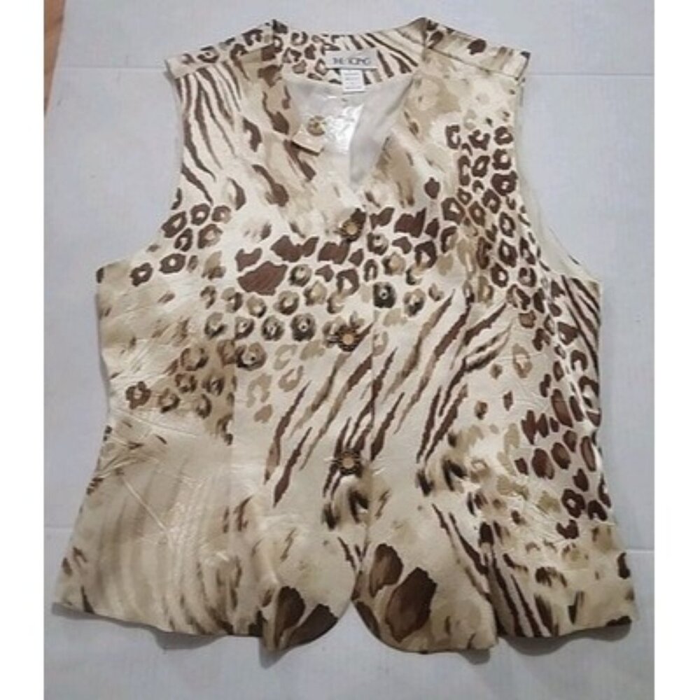 Beautiful Vintage Leopard  Print vest THE ICING brand  Original Price $88.00 80s